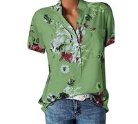 Wtouhe Chemise à Carreaux Femme,Chemise Décontractée pour Femme Chemise à Carreaux en Coton à Manches Longues Haut Chemisier 2021 Nouveau Col en V Rouleau Manchon de Bouton Chemisier