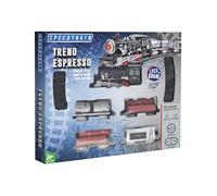 W'TOY Modèle Train Express avec Rail de 110 cm - 4 Wagons - 16 pièces Rails - Détails réalistes - Lumières et Sons - Globe Jouets 42127