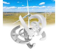 WTRYRN Éolienne à axe Vertical avec Moteur Lanterne, kit d'éolienne Verticale à 5 pales, Stations de Base de Communication, éclairage de Jardin White-48V