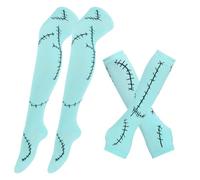 WTRYT 1 ensemble de manchons pour Halloween, motif de cicatrices, manches Sally - Costume de cauchemar - Ensemble de gants pour Halloween, carnaval, fête à thème, accessoires de cosplay