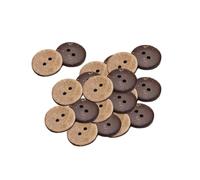 WTRYT Lot de 100 boutons en bois naturel avec 2 trous - Boutons à coudre ronds vintage - Boutons de veste - Boutons en noix de coco - Boutons pour enfants - Boutons de manteau pour la couture et le