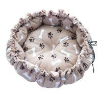 WTTAK Lit en forme de citrouille pour petits chiens, chats et petits animaux de compagnie - Lit gigogne convertible en polaire polyester doux avec cordon de serrage, pour chatons, chiots - Plusieurs