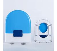 Wttfc Abattant WC Familial avec Frein De Chute,Lunette WC avec Cuvette Toilette Enfant,Forme D,SièGe De Toilette en PP pour Adultes Et Enfants,Montage Facile,Capacité De Charge,Bleu