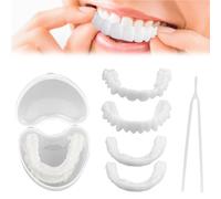 Wttfc Dentier Provisoire, Facette Fausse Dent Provisoire Prothèses Dentaires Réglables À Clipser, Facette Dentaire Silicone Haut et Bas Pour Homme Et Femme Blanchiment des Dents