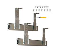 WTTWW Coulisse À Billes 300 350 400mm Bureau Clavier Tiroir Plateau Glissières, pour Montage sous Le Bureau, Réglable en Hauteur, en Acier Argentée, Tiroir Meuble Rail Coulissante