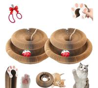 Wtujil Balle pour chat, griffoir flexible pour chat avec clochette, jouet magique pour chat, jouet pliable avec balles, exercice physique mental interactif pour animaux de compagnie (2 pièces)