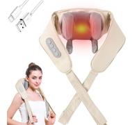 Wtujil Masseur de cou et d'épaules amélioré 2026 avec chaleur, cou sans fil avec chaleur, 3 niveaux de force réglable, longue durée de vie de la batterie, pour réduire les tensions musculaires et les