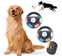 Wtujil TPR - Lot de 2 balles de football pour chien avec poignées - Durable et interactif 4, jouet indestructible pour chien, balles interactives pour soulager l'anxiété chez les chiens de petite
