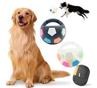 Wtujil TPR - Lot de 2 balles de football pour chien avec poignées - Durable et interactif 4, jouet indestructible pour chien, balles interactives pour soulager l'anxiété chez les chiens de petite