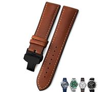 Wtukmo Bracelet de montre en cuir noir marron pour Rolex, Omega Seamaster 300, Hamilton, Seiko, IWC et Tissot, 20 mm