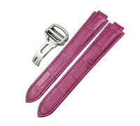 Wtukmo Bracelet de montre en cuir véritable de 14 mm, 16 mm, 18 mm, 20 mm, 22 mm pour ballon bleu de Cartier de type convexe coloré en cuir de vachette, 20 mm, Agate