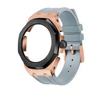Wtukmo Bracelet en caoutchouc GA2100 GA2110 de 4e génération, boîtier en acier inoxydable, bracelet noir or rose et outils de modification, taille unique, Agate