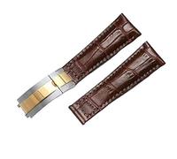 Wtukmo Bracelet en cuir véritable pour Rolex Water Ghost Daytona Yacht Logtype Logtype Bracelet en cuir vert 20 mm avec boucle papillon, 20 mm, Agate