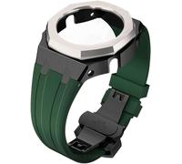 Wtukmo Kit de remplacement de bracelet de montre en caoutchouc et boîtier en métal, pour GA2100/GA2110 en acier inoxydable, cadre de lunette, accessoires avec couvercle inférieur, taille unique, Agate