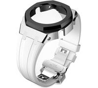 Wtukmo Kit de remplacement de bracelet de montre en caoutchouc et boîtier en métal, pour GA2100/GA2110 en acier inoxydable, cadre de lunette, accessoires avec couvercle inférieur, taille unique, Agate