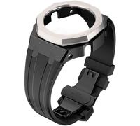 Wtukmo Kit de remplacement de bracelet de montre en caoutchouc et boîtier en métal, pour GA2100/GA2110 en acier inoxydable, cadre de lunette, accessoires avec couvercle inférieur, taille unique, Agate