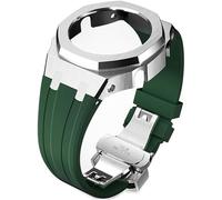 Wtukmo Kit de remplacement de bracelet de montre en caoutchouc et boîtier en métal, pour GA2100/GA2110 en acier inoxydable, cadre de lunette, accessoires avec couvercle inférieur, taille unique, Agate