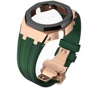 Wtukmo Kit de remplacement de bracelet de montre en caoutchouc et boîtier en métal, pour GA2100/GA2110 en acier inoxydable, cadre de lunette, accessoires avec couvercle inférieur, taille unique, Agate
