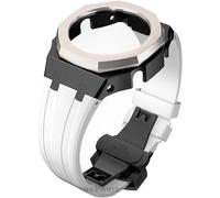Wtukmo Kit de remplacement de bracelet de montre en caoutchouc et boîtier en métal, pour GA2100/GA2110 en acier inoxydable, cadre de lunette, accessoires avec couvercle inférieur, taille unique, Agate