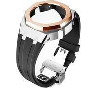 Wtukmo Kit de remplacement de bracelet de montre en caoutchouc et boîtier en métal, pour GA2100/GA2110 en acier inoxydable, cadre de lunette, accessoires avec couvercle inférieur, taille unique, Agate
