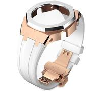Wtukmo Kit de remplacement de bracelet de montre en caoutchouc et boîtier en métal, pour GA2100/GA2110 en acier inoxydable, cadre de lunette, accessoires avec couvercle inférieur, taille unique, Agate