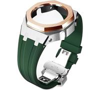 Wtukmo Kit de remplacement de bracelet de montre en caoutchouc et boîtier en métal, pour GA2100/GA2110 en acier inoxydable, cadre de lunette, accessoires avec couvercle inférieur, taille unique, Agate