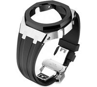 Wtukmo Kit de remplacement de bracelet de montre en caoutchouc et boîtier en métal, pour GA2100/GA2110 en acier inoxydable, cadre de lunette, accessoires avec couvercle inférieur, taille unique, Agate