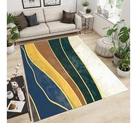 WTVBHF Tapis d'art en Feuille d'or Rayé Coloré De Mode Rétro, Tapis De Texture De Ligne Simple Médiévale, Tapis Antidérapant D'intérieur, Adapté Aux Bureaux, Aux Chambres Et Aux Salons-60x100cm