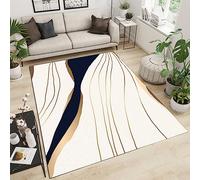WTVBHF Tapis Décoratif Moderne Abstrait en Feuille d'or, Tapis en Marbre Plaqué Or à La Mode Et Simple, Doux Et Antidérapant, Adapté Au Salon, à La Chambre, Au Restaurant, Au Studio-140x200cm