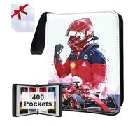 WTVIDAS Classeur à 400 pochettes pour cartes de course pour cartes à collectionner, sac de rangement étanche portable avec pochettes amovibles pour collectionneurs de cartes de sport