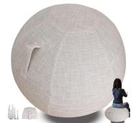 WTZHHK 9 Couleurs Swiss Ball Ballon Gym Grossesse Couverture 55/65/75 cm,2 Pcs Bouchon d'air Yoga,Housse Ballon Gym Housse Ballon de Exercice (Ballon de Yoga Non Inclus)(Off-White,55CM)