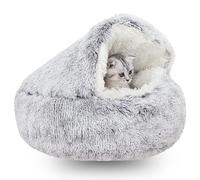 WTZHHK Dog Bed Coussin Chat Cat Bed Plush Hooded Cat Bed Cave Couchage et mobilier pour Chats Lit Douillet pour Chat ou Petit Chien d'intérieur Lavable (Color : Gray, Size : 50CM)