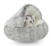 WTZHHK Dog Bed Coussin Chat Cat Bed Plush Hooded Cat Bed Cave Couchage et mobilier pour Chats Lit Douillet pour Chat ou Petit Chien d'intérieur Lavable (Color : Brown, Size : 50CM)