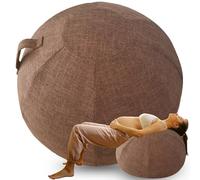 WTZHHK Housse Chaise Ballon Housse Ballon Grossesse pour Le Bureau Et La Maison Swiss Ball Ballon de Gym Ballon Yoga Ballon Pilates Ballon Bureau[Balle Non Incluse] (Color : Brown, Size : 75CM)