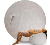 WTZHHK Housse Chaise Ballon Housse Ballon Grossesse pour Le Bureau Et La Maison Swiss Ball Ballon de Gym Ballon Yoga Ballon Pilates Ballon Bureau[Balle Non Incluse] (Color : Beige, Size : 65CM)