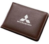 WTZNB Étui pour permis de Conduire et Carte d'identité Car Logo. pour Mitsubishi eK Grandis GTO i-MiEV L200.,Brown