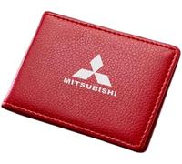WTZNB Étui pour permis de Conduire et Carte d'identité Car Logo. pour Mitsubishi eK Grandis GTO i-MiEV L200.,Red