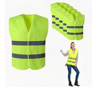 WTZWYFWJ 6 Pcs Gilet de Voiture pour Hommes Femme, Gilet De Sécurité Haute Visibilité, équipé de Bandes Réfléchissantes de Haute Qualité,Certifié en ISO 20471, Valide à Travers l’Europe,Taille Unique