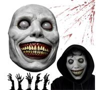 WTZWYFWJ Masques d'horreur réalistes,Effrayant Halloween Masque Sourire Démons Mal Cosplay Props Réaliste Latex Masque Halloween Décorations,Pour Halloween,les événements d'horreur et les fêtes