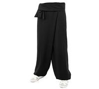 wu designs Pantalon à langer en coton (léger) Kung Fu & Tai Chi, Noir , W48