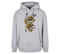 Wu Wear Dragon Hoody Sweatshirt Capuche, Gris, L Homme