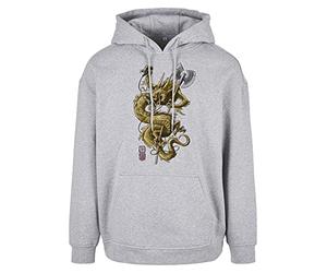 Wu Wear Sweat à Capuche Dragon pour Homme, Gris chiné, M