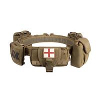 WUBA Kit de bataille militaire tactique Ceinture d'extérieur multifonction Molle 5 pièces Nylon Ceinture tactique réglable amovible avec poche à cartouche et poche pour accessoires