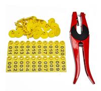 WUBAO Lot de 100 boucles d'oreilles d'identification en cuivre pour animal domestique Jaune