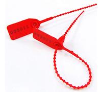 WUBAO Scellé de sécurité Pull-Tite Scellés anti-arrachement sécurisés pour trousse de secours d'extincteur Étiquette de déchirement numérotée 250 mm (100 pièces Rouges)