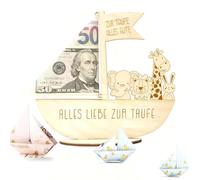 WUBAYI Boîte cadeau de baptême pour bébé garçon et fille - Arche souvenir en bois avec bénédictions gravées | Cadeau de baptême | Cadeau pour le baptême d'un garçon ou d'une fille