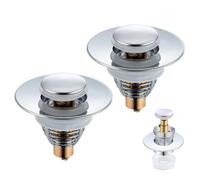 WUBAYI Bouchon d'évier universel de rechange avec filtre pour trous de vidange de 32 à 42 mm, filtre d'évier de type poussoir pour cuisine et salle de bain, lavabo