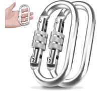 WUBAYI EMEKIAN Mousqueton ovale pour intérieur et extérieur, mousqueton robuste à visser 25 kN (2500 kg) pour hamac/corde/randonnée/camping