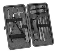 WUBAYI Kit de manucure et pédicure 12 pièces en acier inoxydable - Kit complet de soins des ongles avec étui de voyage en cuir de luxe, idéal pour le toilettage quotidien des mains et des pieds