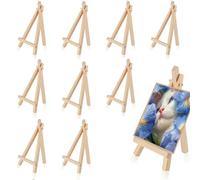 WUBAYI Lot de 10 mini chevalets en bois - Petit chevalet pour peinture et présentation de cartes, support de bureau pour art, mariages, travaux manuels pour enfants